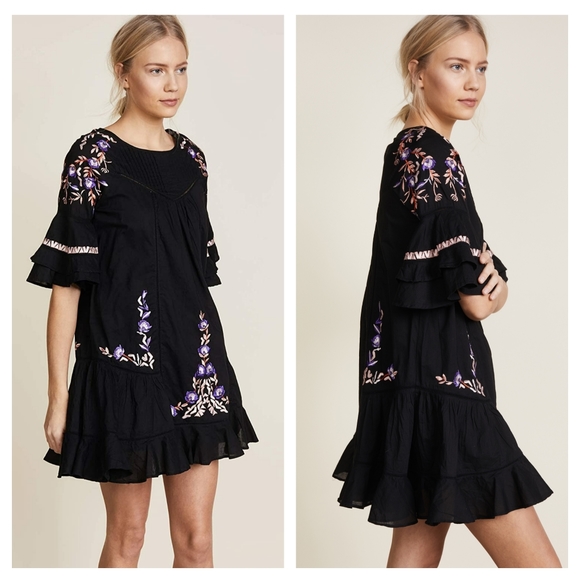 Free People Dresses & Skirts - Free People Pavlo Mini Babydoll Embroidered Dress